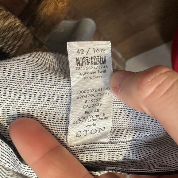 Eton Gray Striped Button Down Shirt - Picture 6 of 6